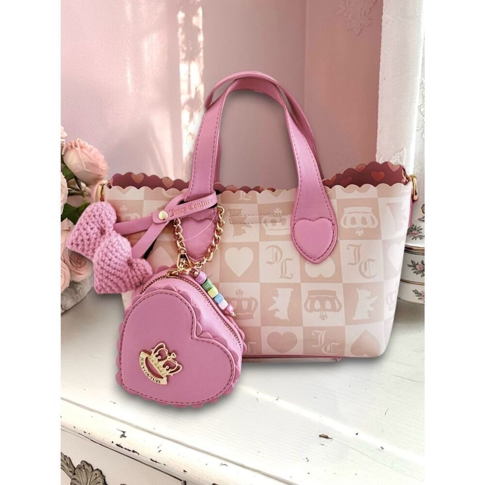 Juicy Couture Beige & Pink Sweet Break Time Mini Bag Tote